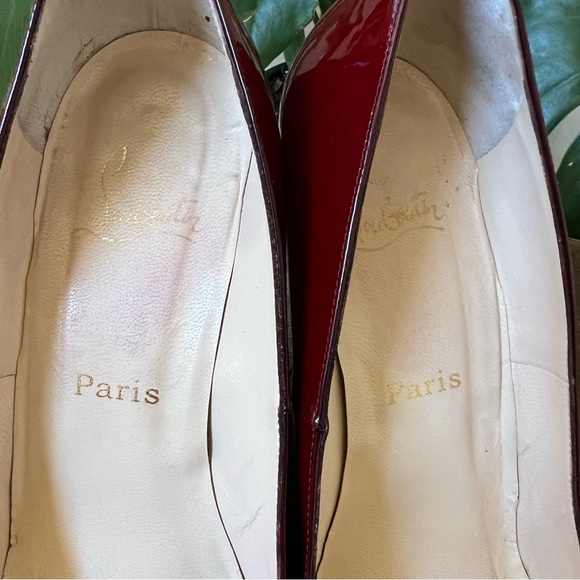 Christian Louboutin Ron Ron Red Patent Leather Wedges EU41 $1095 Hardly Used!! - Picture 10 of 12
